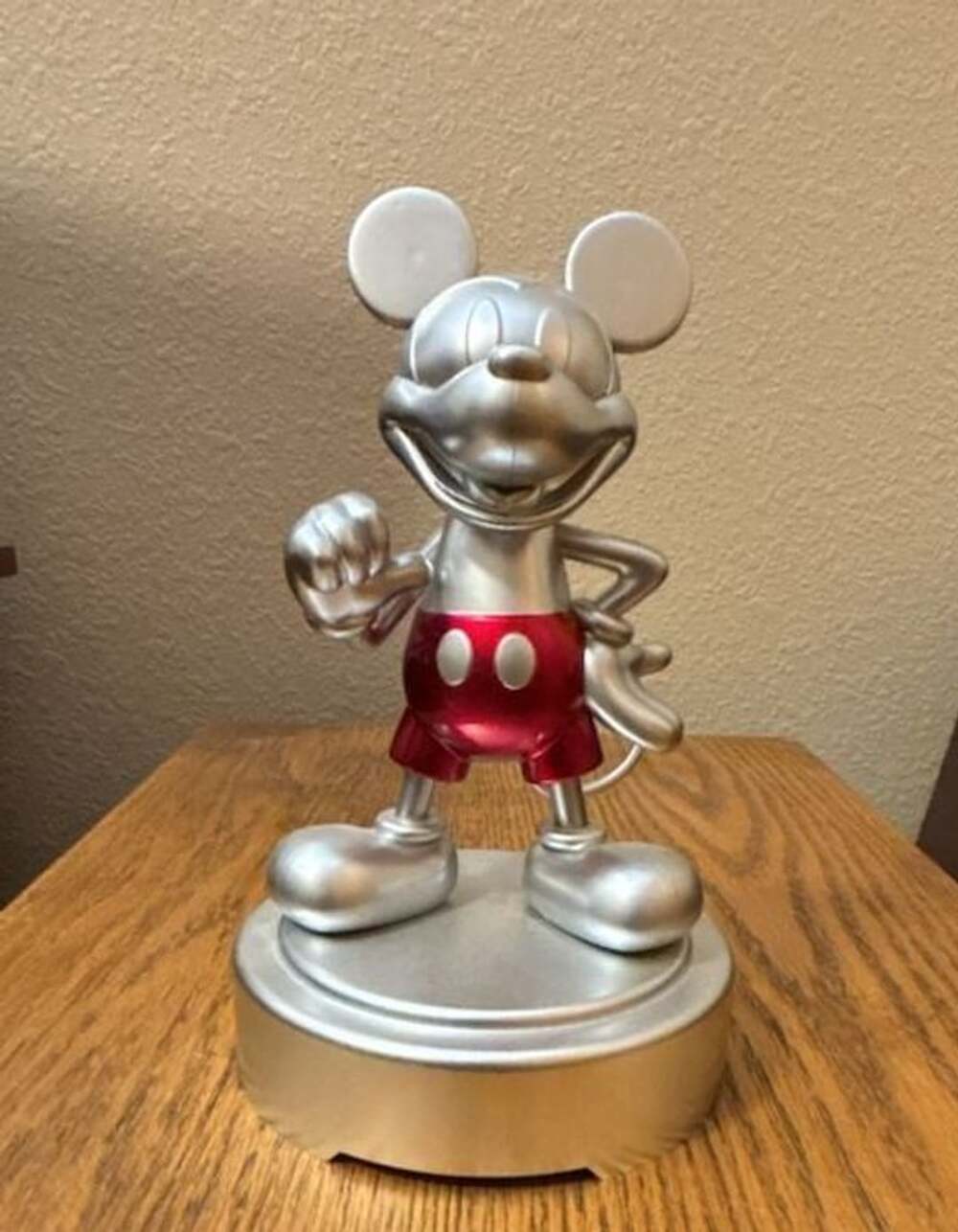 Disney 100 Years of Wonder Dancing Mickey Mouse Platinum Figure Statue 9"